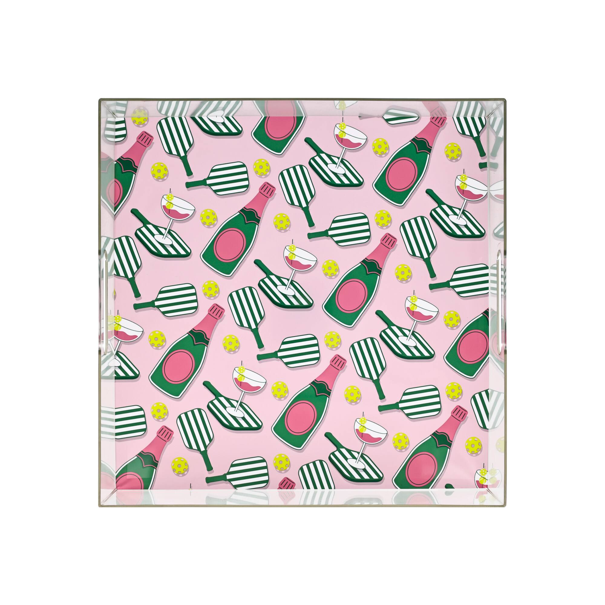 Cocktail Court 12" x 12" Plastic Tray with Handles by Celebrate It™